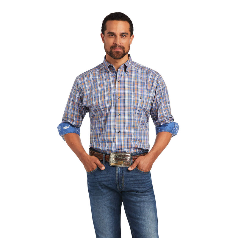 Ariat Hemden Herren - Relentless Agility Stretch Classic Fit Blau/Grau ( YGEKW-5269 )